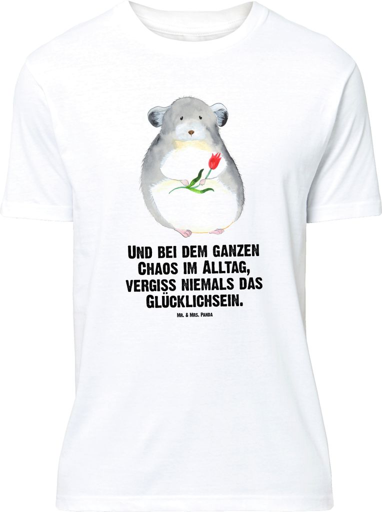 Mr. & Mrs. Panda Größe M T-Shirt Chinchilla Blume - Weiß - Geschenk, mit Spruch, Chinchillas, Shirt, Büro, Herren, Tshirt, Chaos, Liebeskummer,...