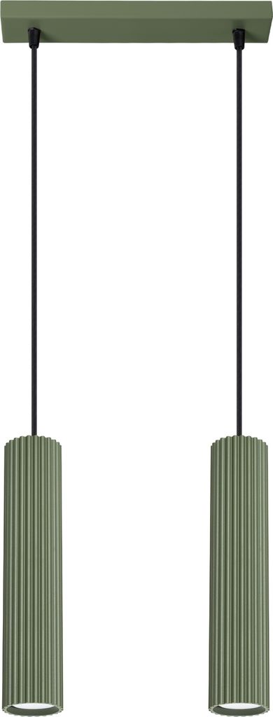 Pendelleuchte KARBON 2 olivgrün 2xGU10 10W Aluminium 90x6.5x30cm Sollux Lighting