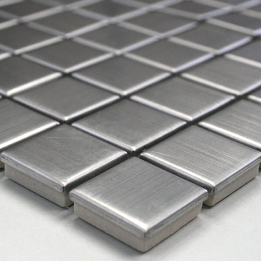 Edelstahl Metall Mosaikfliesen Concept Silber Gebürstet Q23 Produktbild 