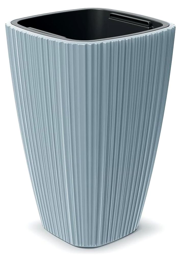 Blumentopf Hoch für Innen & Außen, Übertopf Gross, Pflanzkübel ecking mit Einsatz, Blumenkübel aus Kunststoff_ORO Quadrat (30x30 cm/H=45 cm; G...