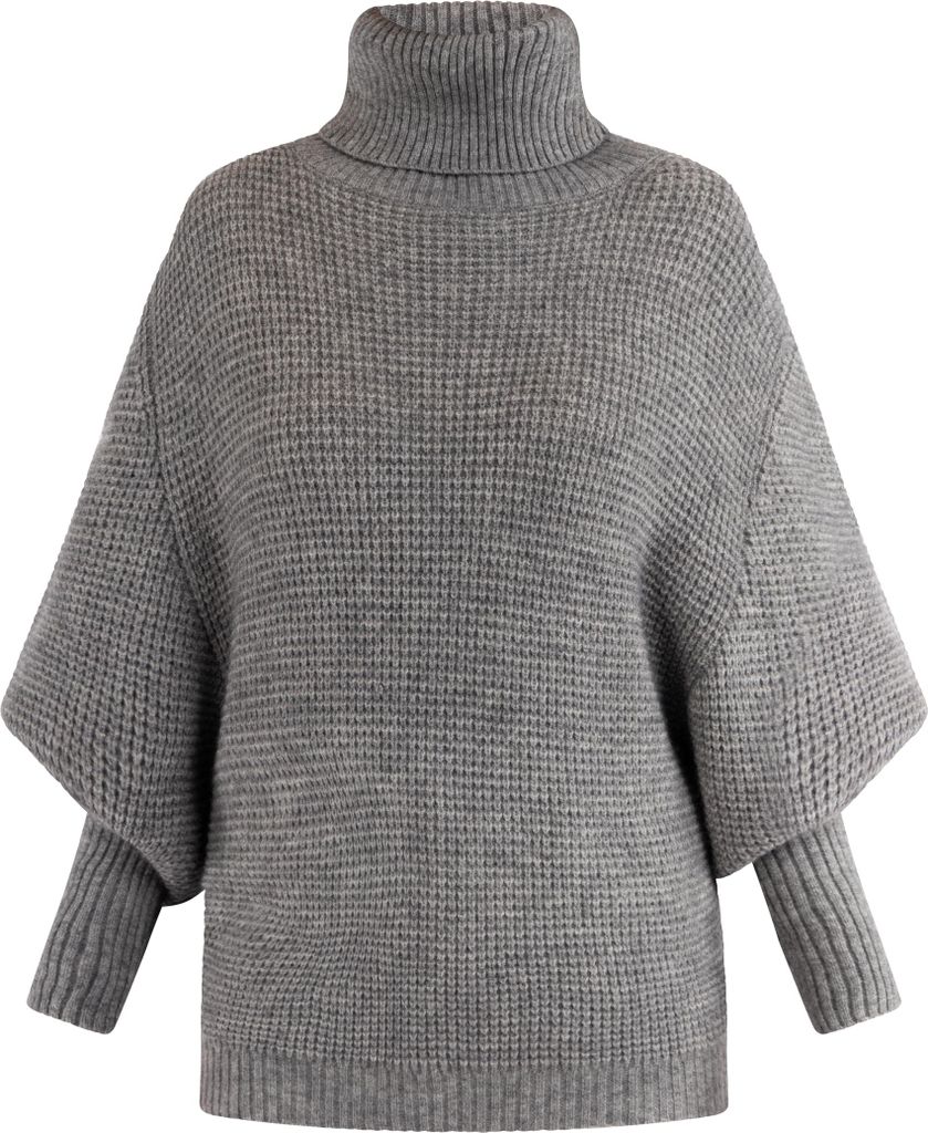 RISA damen strickpullover - grau melange, XL/XXL