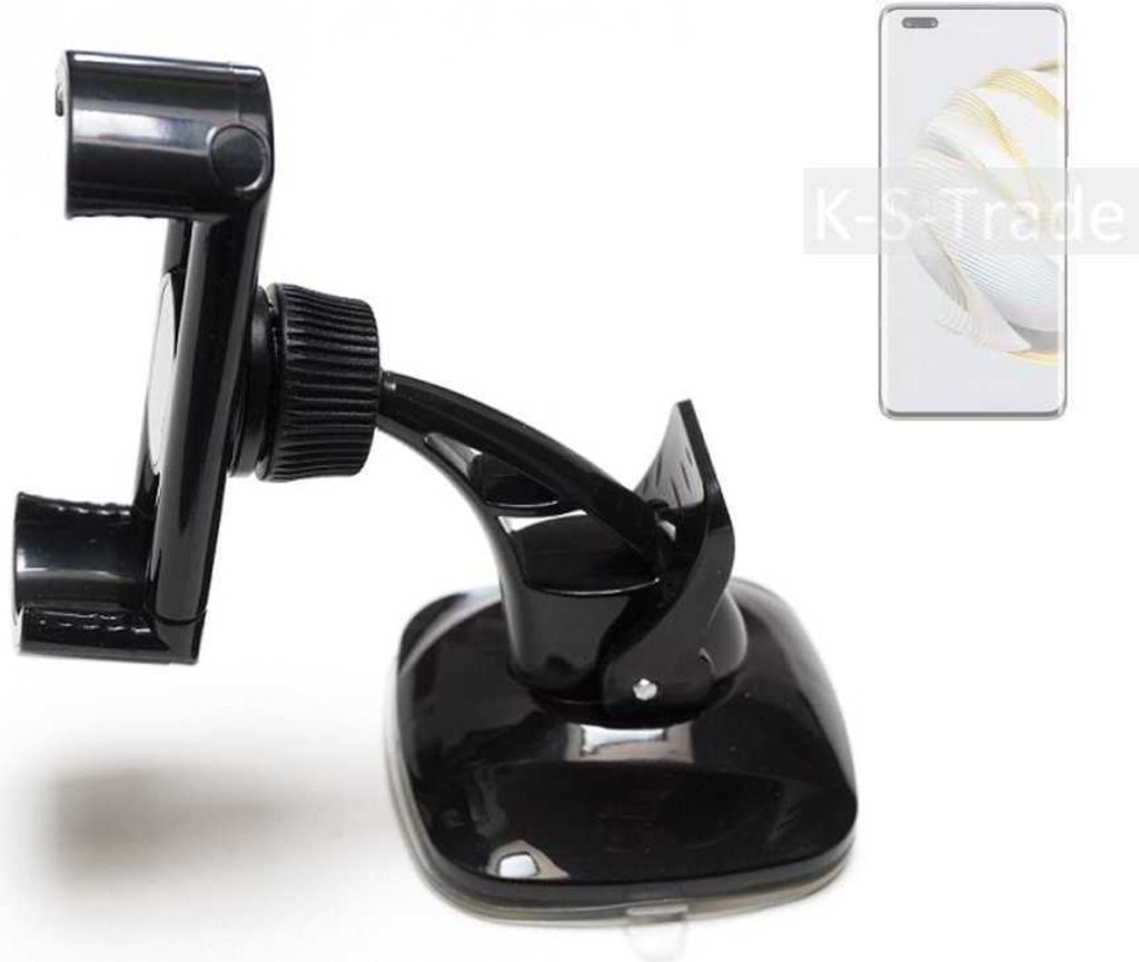 K-S-Trade kompakte Handy-Halterung Windschutzscheibe kompatibel mit Huawei nova 10 Pro Armaturenbrett schwarz Autohalterung KFZ Halter