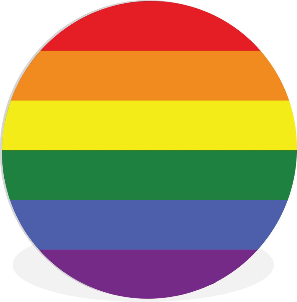 MuchoWow Rundes Wandbild - Runde Bilder Regenbogenflagge - Stolzflagge - Liebe Ø 90 cm Kreis Wanddekoration Kunststoff - Wandkreis - Wandschmuck...