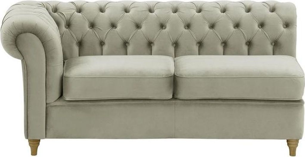Chesterfield Modul - Zweisitziges Seitenelement, links (2L)-Velluto 15-wax black