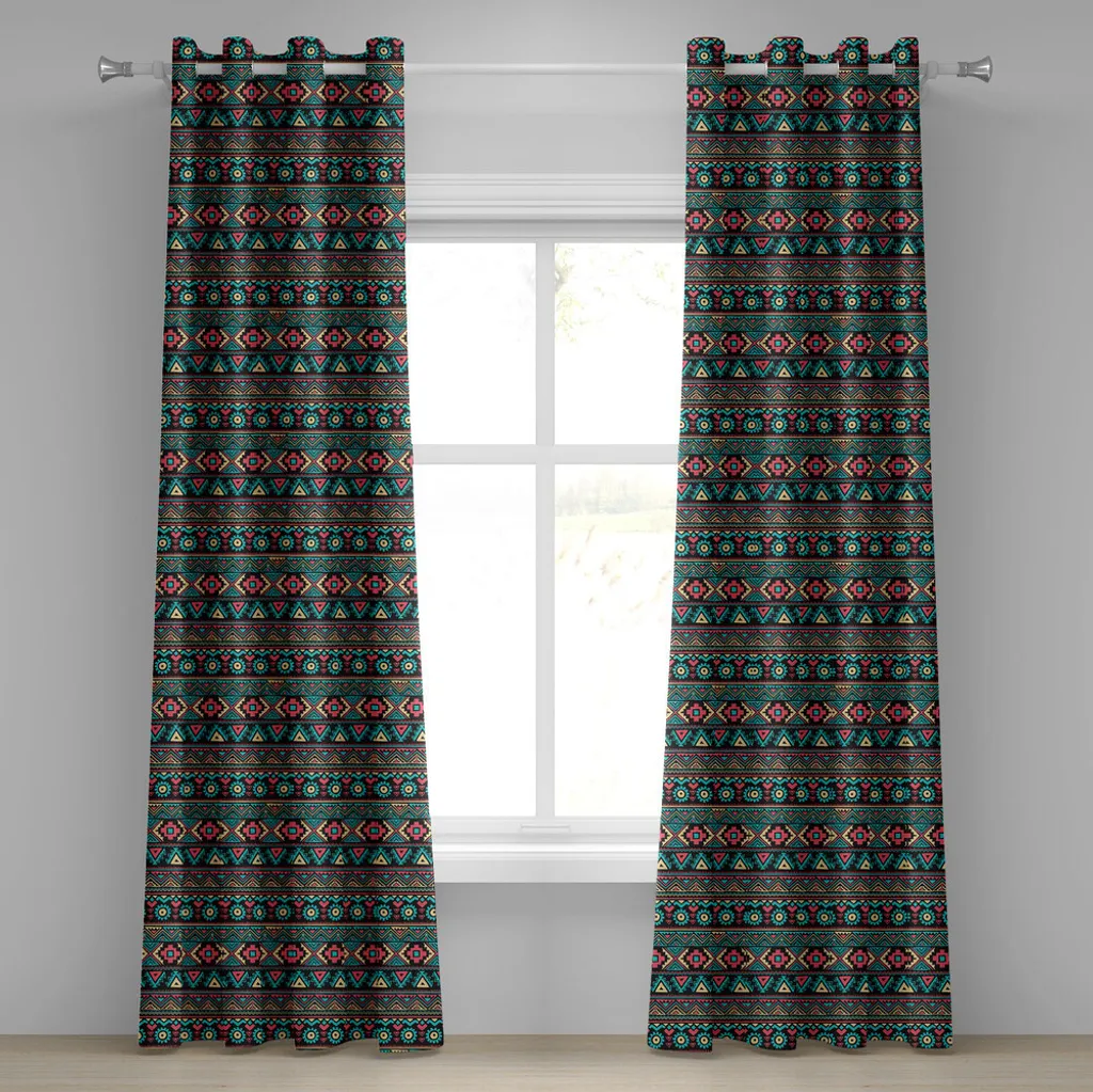 Rideau à œillets vintage ABAKUHAUS style oriental 280x245cm Corail