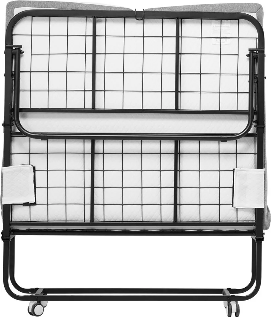Lit d'appoint pliant mobile - Lit de camp avec matelas confort 12,5 cm - 9
