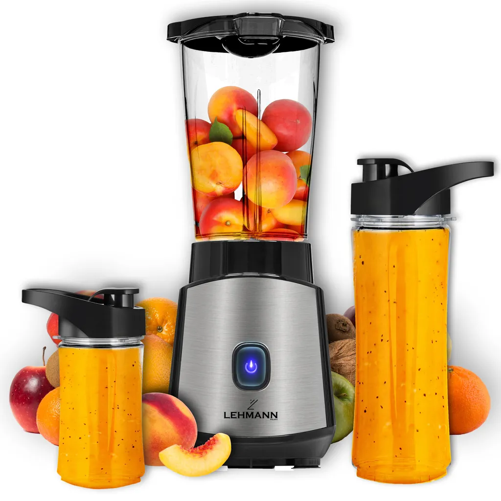 Blender 1200W Ultra Puissant Lehmann 1L avec Duo de Gourdes sans BPA