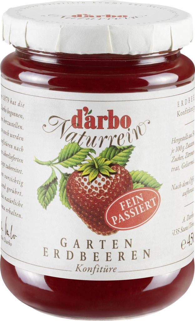 Darbo Garten Erdbeeren Konfitüre Naturrein fein passiert Produktbild 