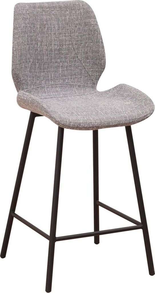 Happyment Barhocker – Hellgrau – Mit Rückenlehne – Ergonomisch – Sitzhöhe 67cm – Für Küche und Bar – 1 Stück