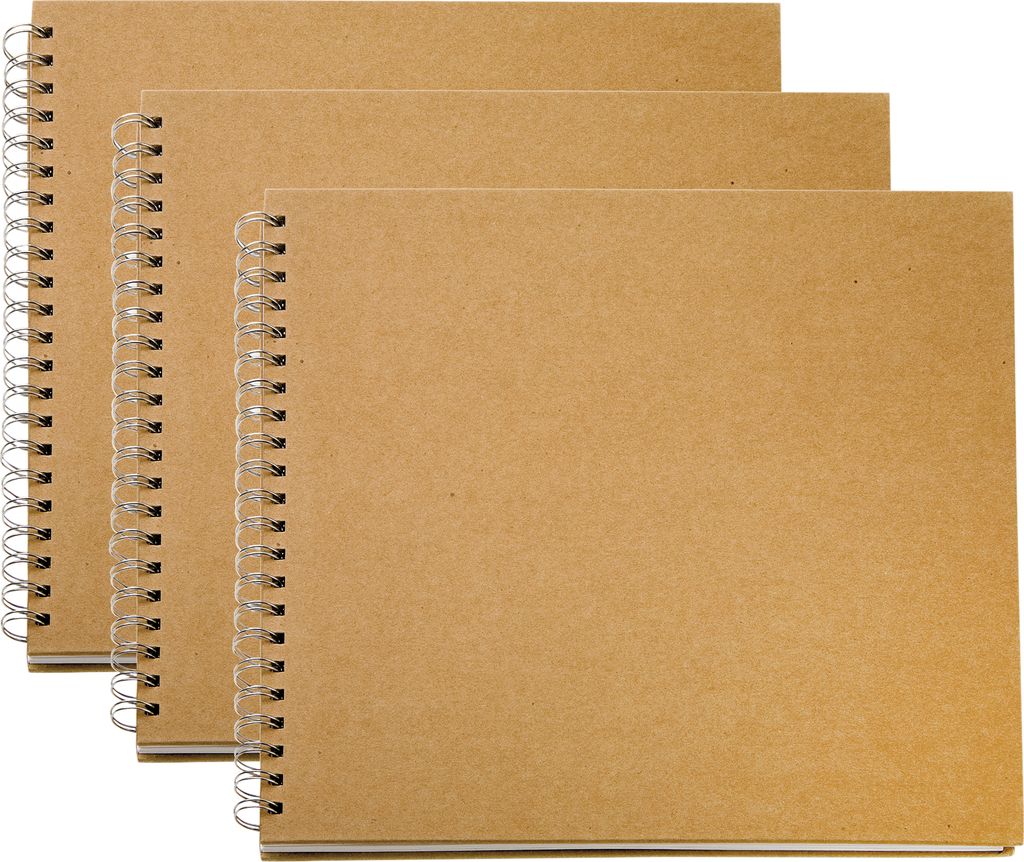 VBS XXL 3er-Pack Album KRAFTPAPIER mit weißen Seiten Ringbuch-Album, 30,5x30,5 cm