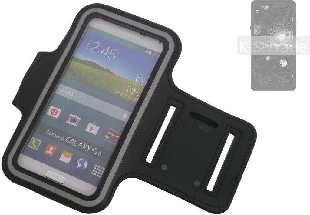 Kompatibel mit HiSense A5 Pro CC Neopren Jogging Armband Sportarmband Oberarmband schwarz kompatibel mit HiSense A5 Pro CC mit Reflektor Streifen.
