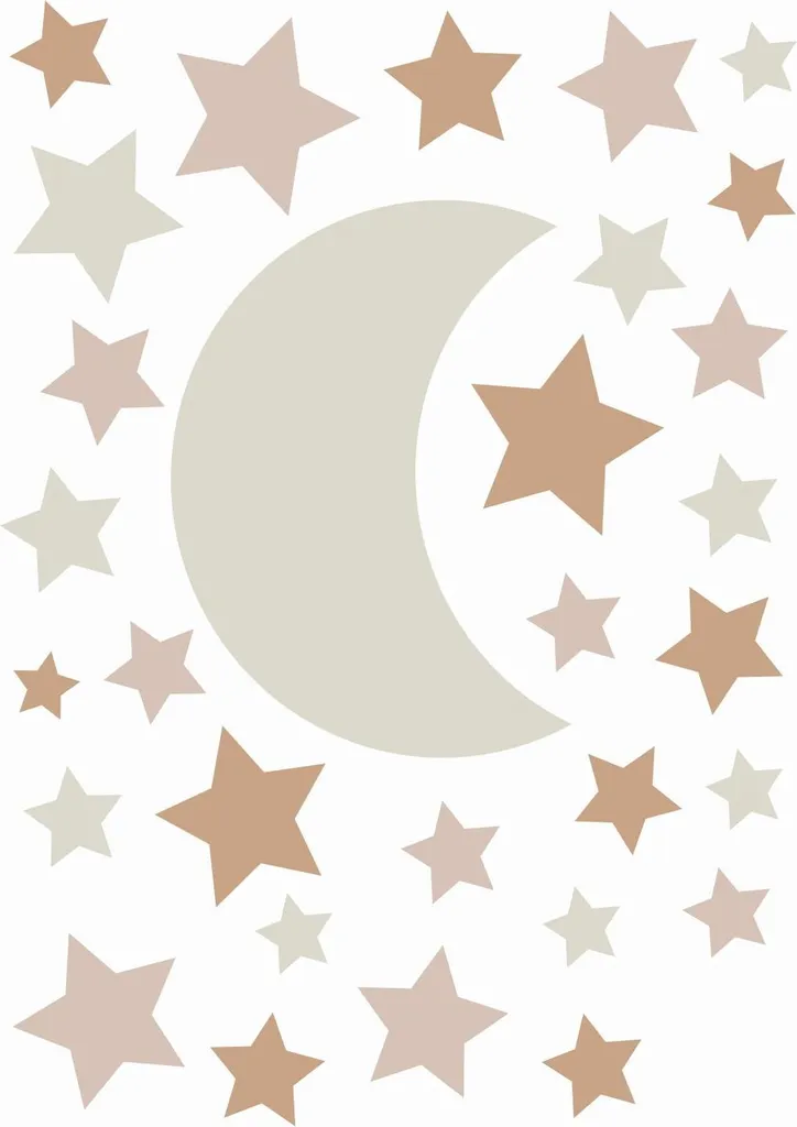 Sticker Mural Ciel Étoilé Sable Design Bohème 47,5x66cm ESTAhome