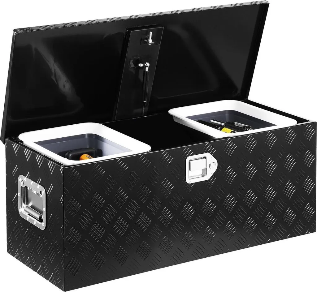 Coffre de rangement aluminium pour pick-up et camionnette noir mat