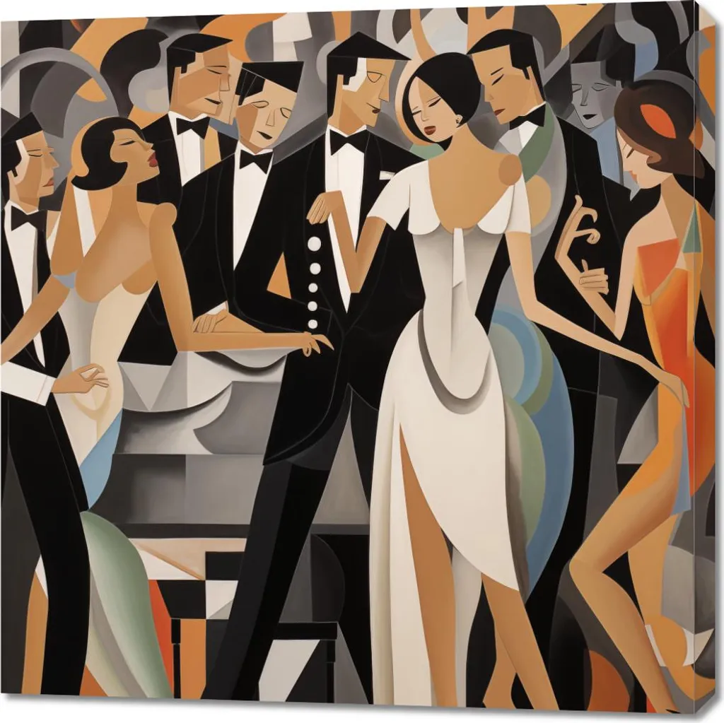 Quadro 90x90cm Ballo in stile Art Déco
