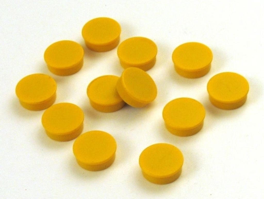 Magnete rund 20mm VE=10 Stück gelb