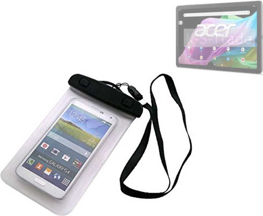 K-S-Trade Schutz Hülle Handy Hülle Kompatibel mit Acer Iconia Tab P10 Beach Bag wasserdicht 16cm x 10cm Schutzhülle Staub Sand Flachwasser Beachbag
