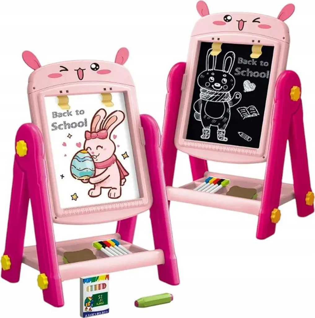Kit créatif enfant planche à lapin réversible en bois pour le dessin