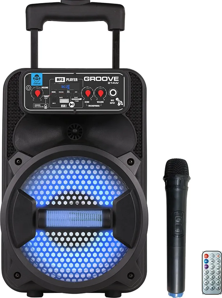 iDance Karaoke Party Box: Altoparlante Potente con Luci e Trolley