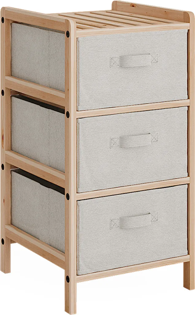 Armoire de salle de bain Vicco Bruno Beige 3 tiroirs tissu Model 49381
