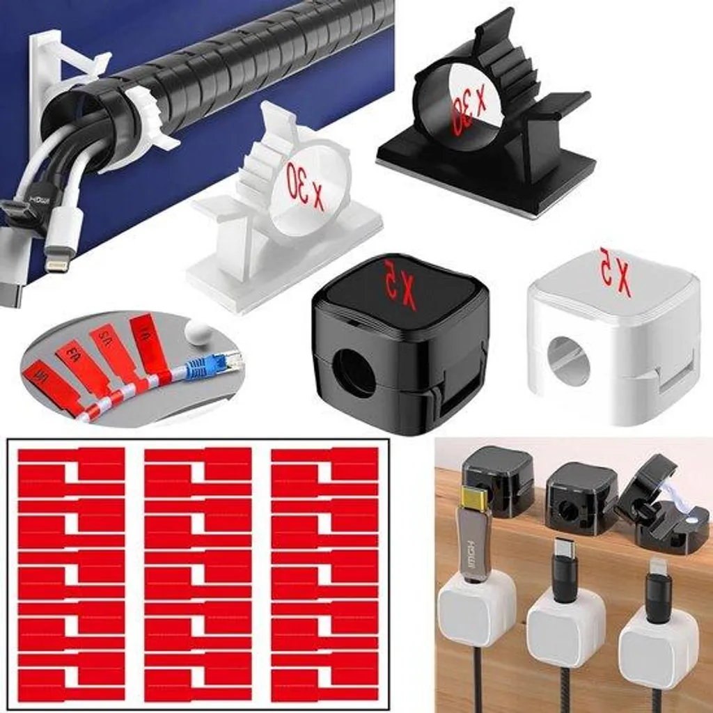 Stop aux Fils Emmêlés : Kit 60 Pinces de Câblage et 30 Repères Nommer