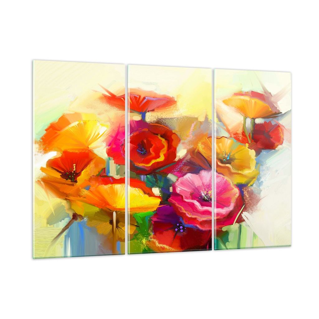 Bilder auf glas - Blumen Frühling Flora Garten - 165x110cm - Glasbilder - Wandbilder - Kunstdruck - zum Aufhängen bereit - Wanddekoration aus Gla...