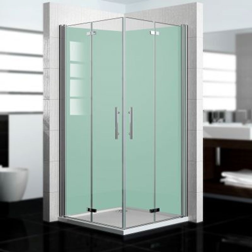 dedeco Eck-Duschrückwände Aluminium wasserfest Motiv: Grün, 2 x 100x200x0,3cm, Fliesenersatz fugenlos Wandverkleidung Wandpaneele, Germany