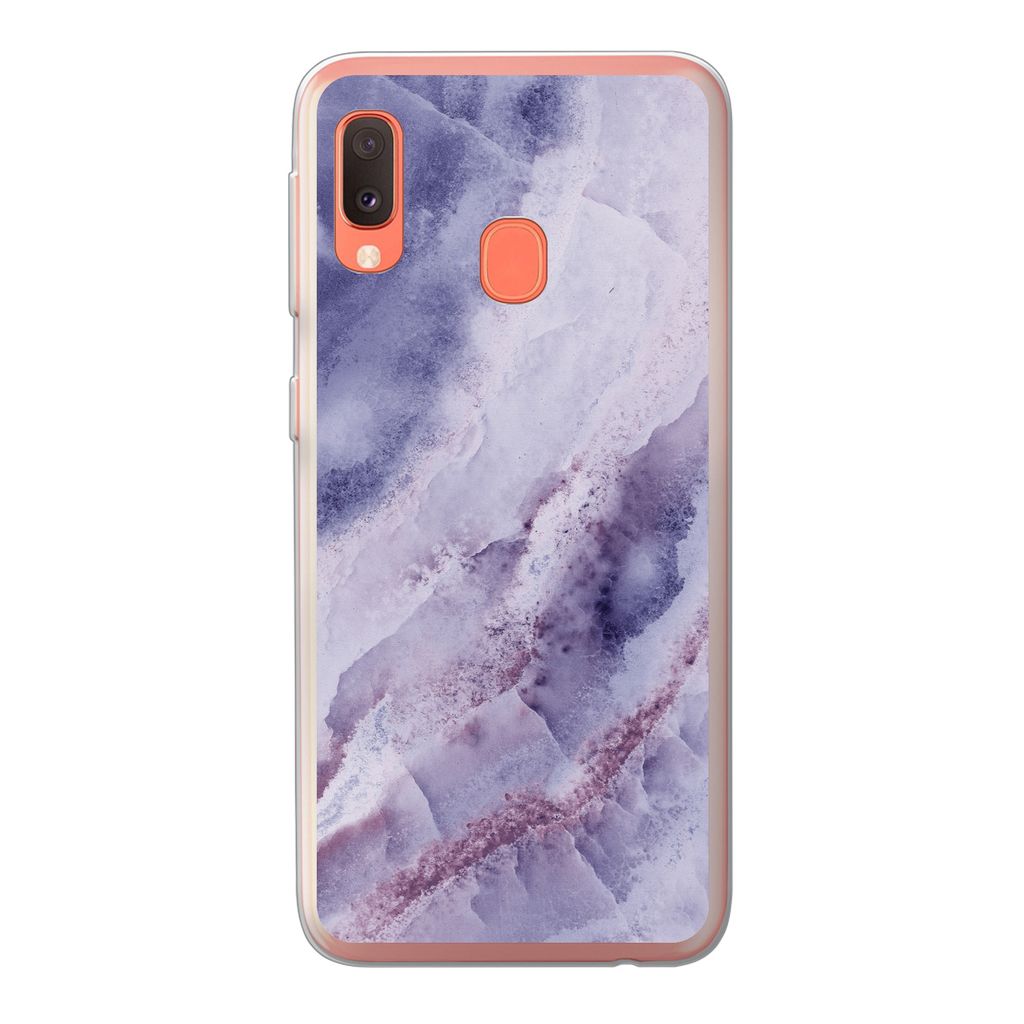 MuchoWow Handyhülle Schutzhülle Hülle für Samsung Galaxy A20e Mineral - Edelstein - Chic Silikon Softcase Handy Hülle - Abdeckung