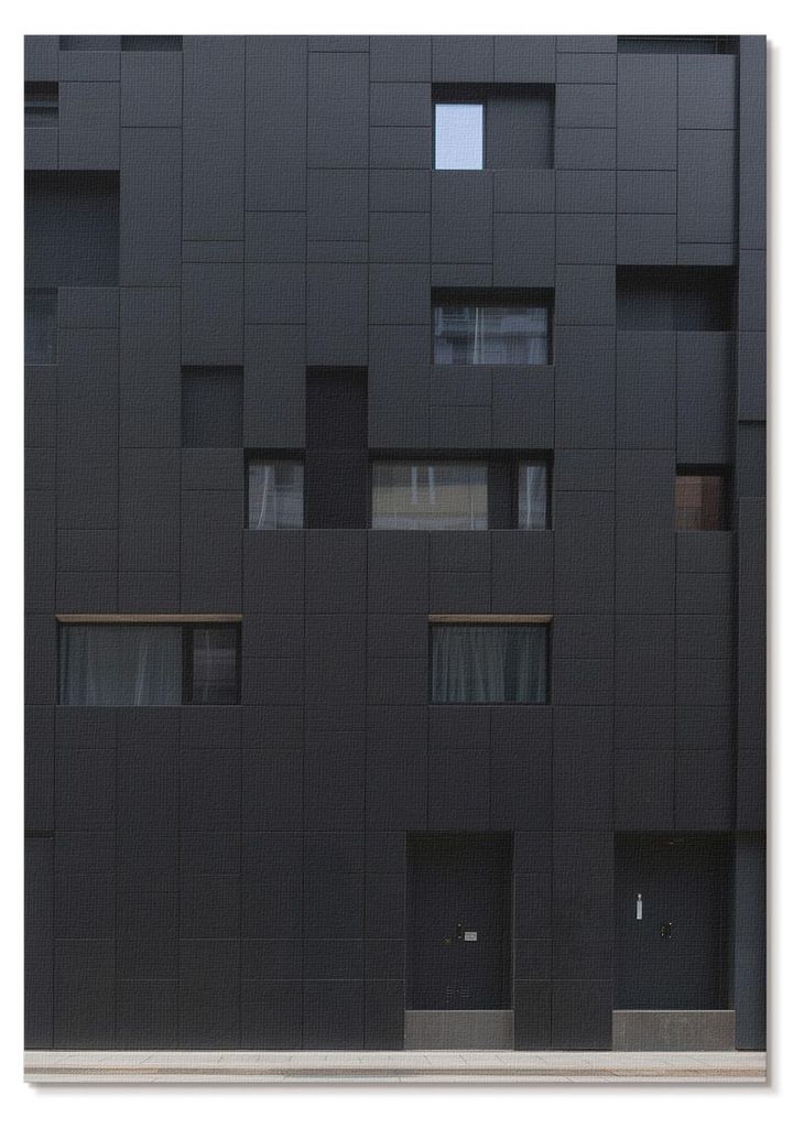 POSTER - 21x29 cm (A4) - Greg - Minimalistische Fassade, geometrische Formen, Harmonie - Wandbild für Wohnzimmer Schlafzimmer & Flur, Modernes Pos...