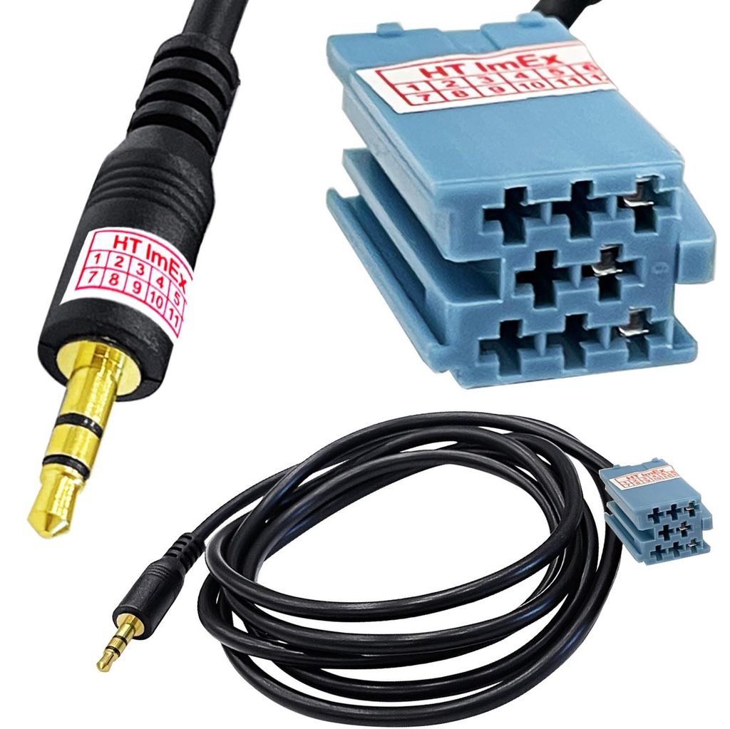 AUX Line In Adapter Kabel für Autoradio kompatibel mit Smart Fortwo 450