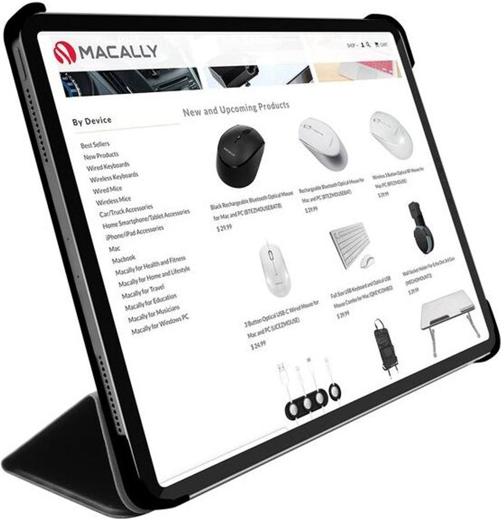 Macally BOOKSTANDPRO5L, Hülle Aufsteller f. iPad Pro 12,9' (2021 & 2020) Schwar