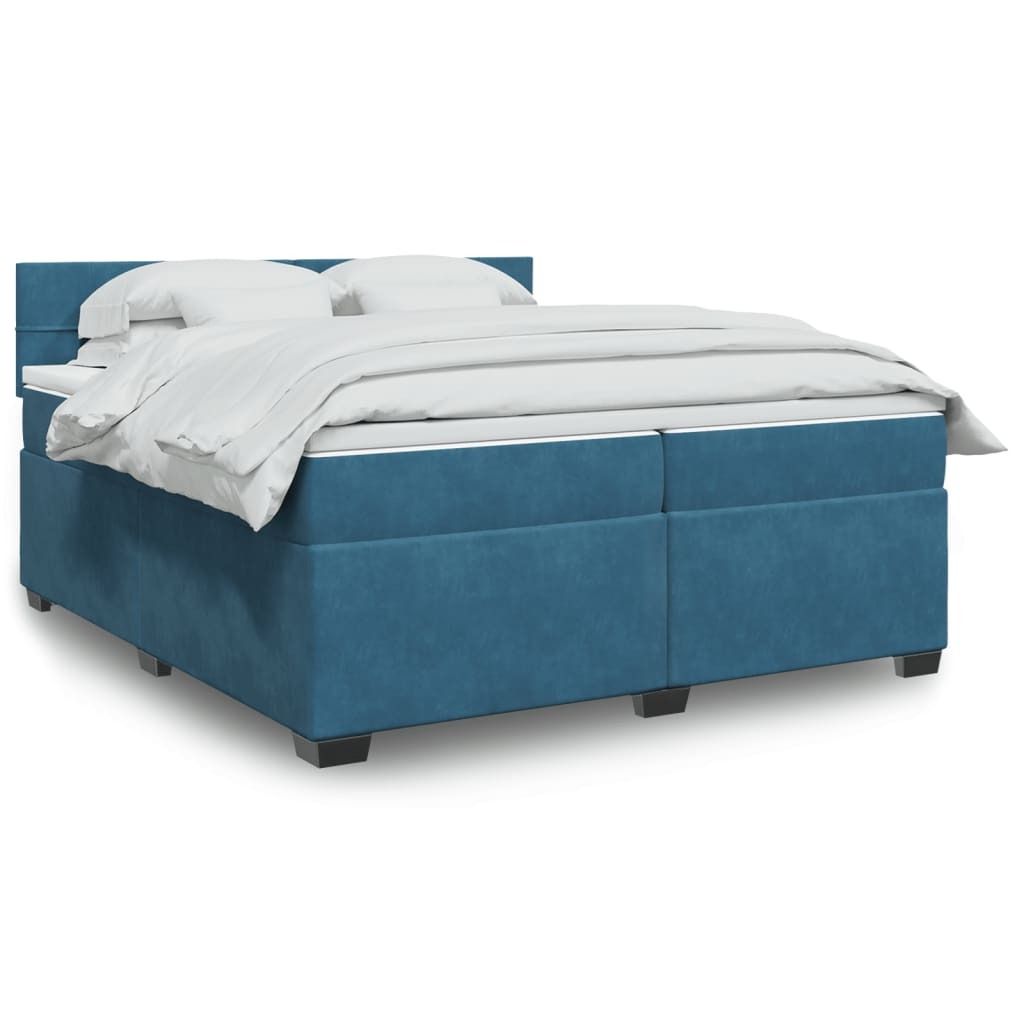 Maison Exclusive - Boxspringbett mit Matratze Blau 200x200 cm Samt