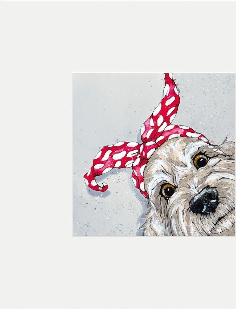 Bev Davies - Aufgezogener Druck "Dotty Doodle" PM7633 (30 cm x 30 cm) (Grau/Braun/Rot)