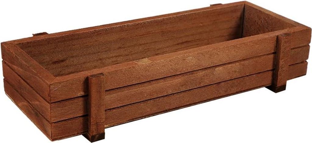 Rechteckiger Pflanzkasten aus Holz im Kistenstil - Kräuter, Blumen, Sukkulenten - Gartendekoration für drinnen und draußen