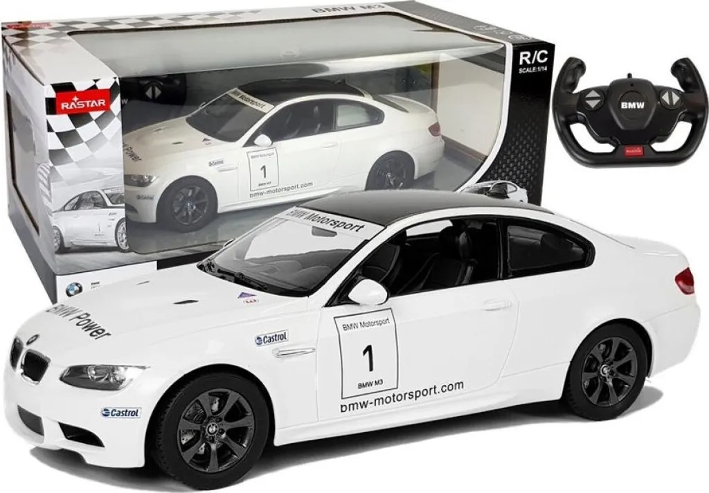 BMW M3 RC Rastar 1:14 blanche : la qualité contre les jouets fragiles