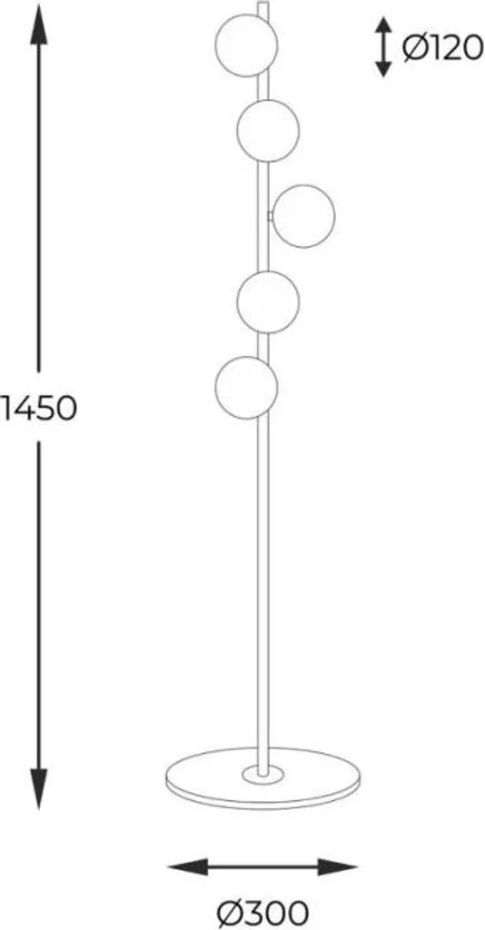 ALI Lampadaire 5649 Zuma Line : Luminaire Design Noir et Or pour Salon