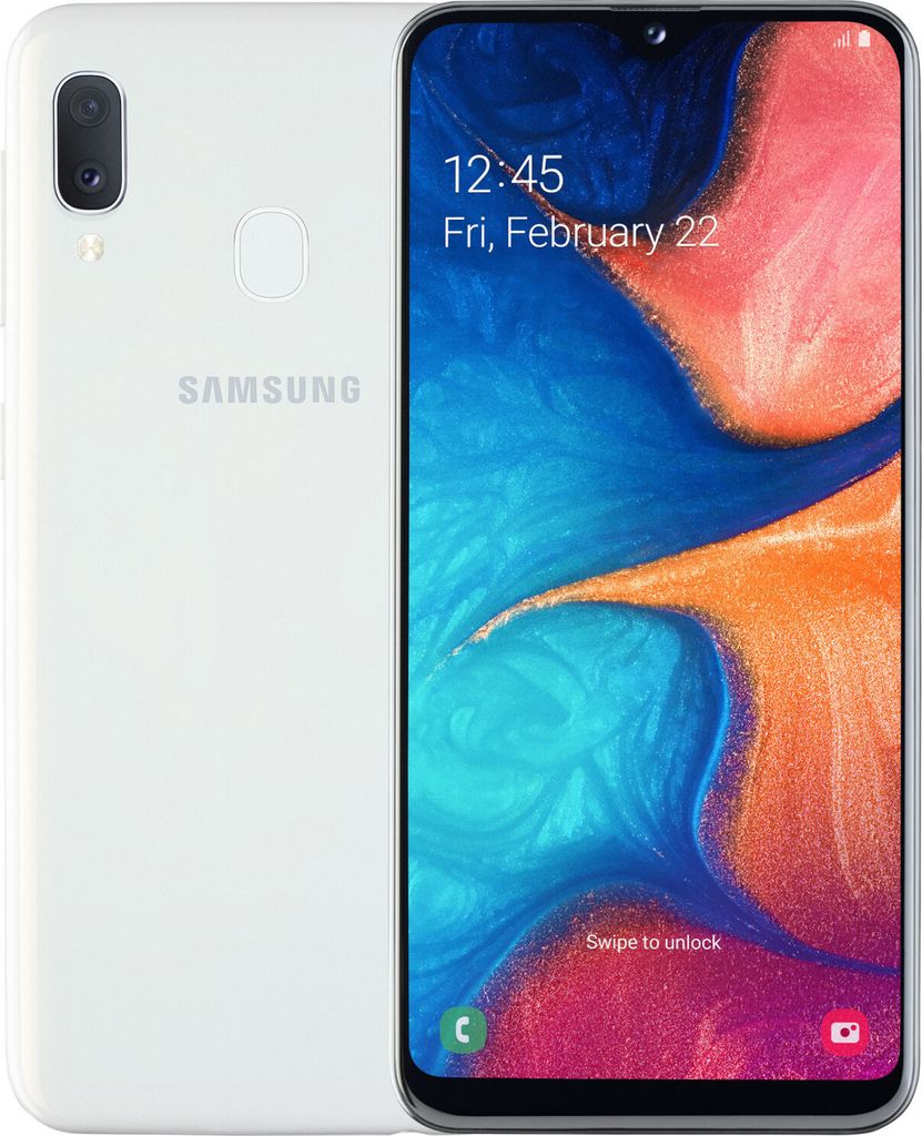 Samsung Galaxy A20e Smartphone 14,7cm (5,8 Zoll), 3GB RAM, 32GB Speicher, Farbe: Weiß