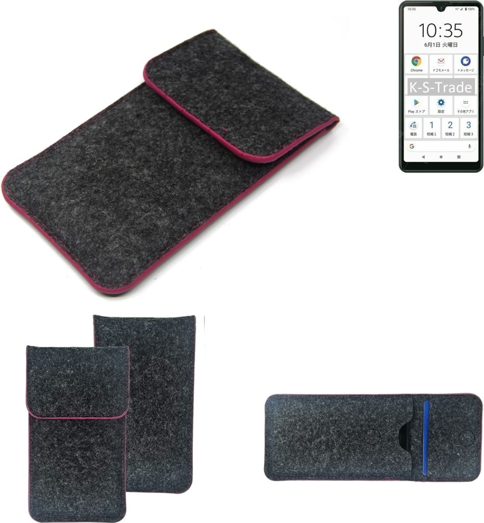 K-S-Trade Handy Schutz Hülle kompatibel mit Sony Xperia Ace II Schutzhülle Handyhülle Filztasche Pouch Tasche Case Sleeve Filzhülle dunkelgrau