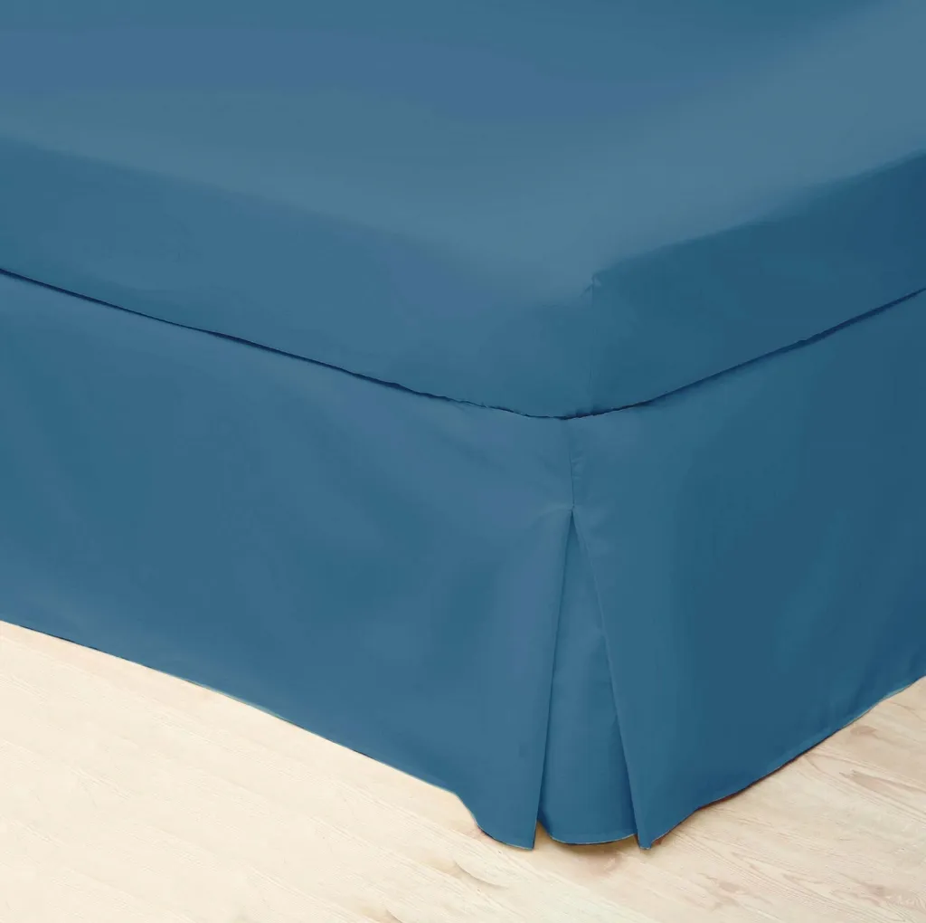Volant de lit anti-glissement en percale Belledorm cobalt lit simple