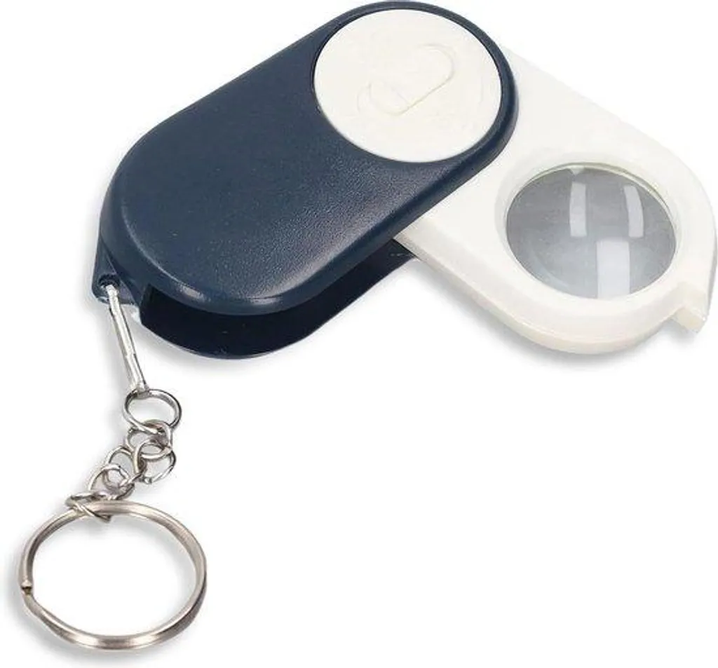 Loupe porte-clés portable à éclairage LED puissant et double lentille
