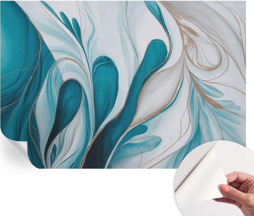 Selbstklebende Wandtapete - Dekorative Tapete für Wohnzimmer - Klebefolie für Wandbilder - Tapetenfolie für Wanddekoration - 152x104 cm - Fluidm...