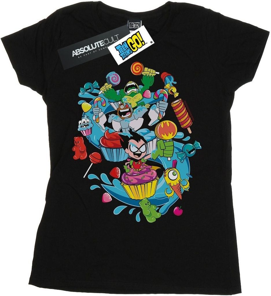 DC Comics - "Teen Titans Go Candy Mania" T-Shirt für Damen BI44038 (M) (Schwarz)