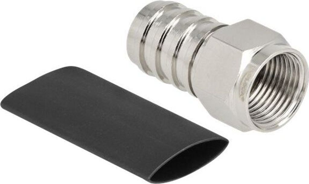 DELOCK F Stecker zum Crimpen RG-59 mit passendem Schrumpfsch