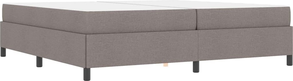 vidaXL Boxspringbett mit Matratze Taupe 200 x 200 cm Stoff