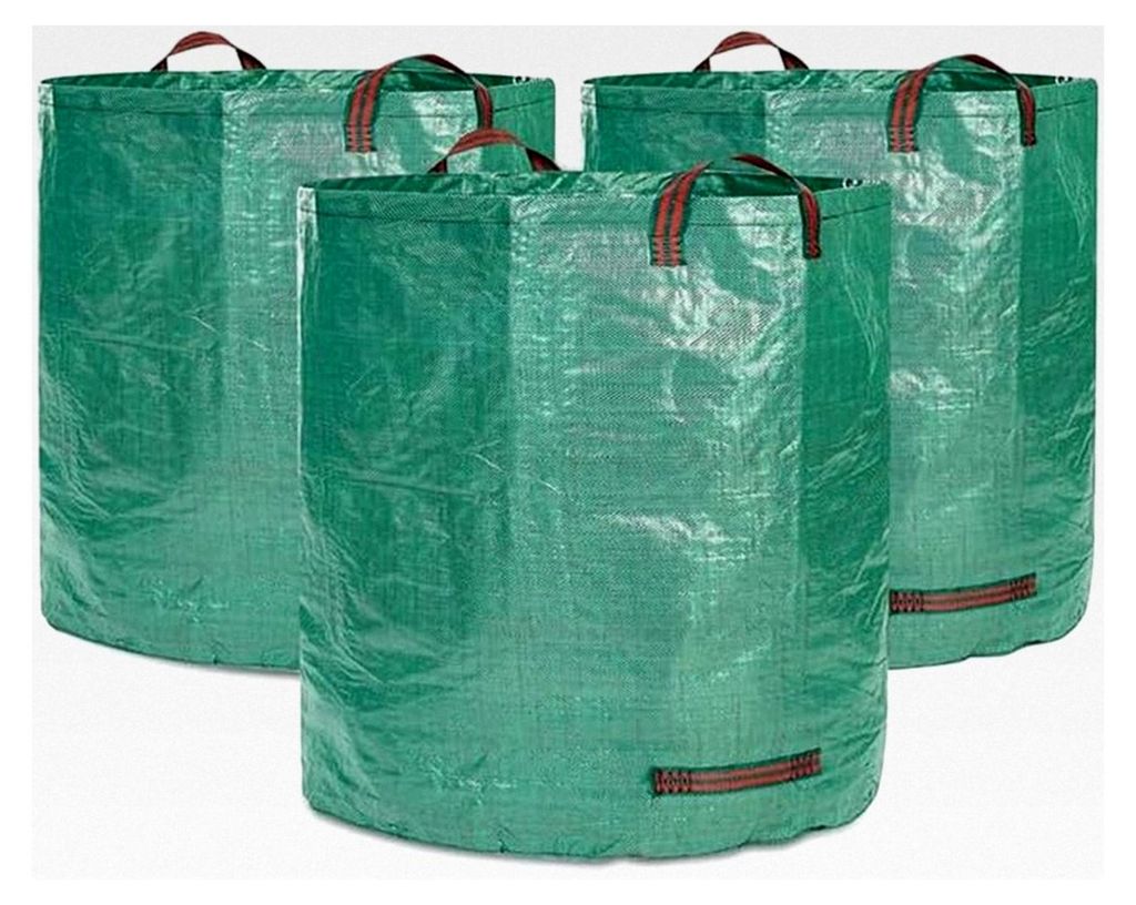 Gartensäcke mit Trageschlaufen | Gartensack 3x 272L Set Laubsack Gartenabfallsack - Selbststehend 4 Griffe Stabil Robust & Faltbar - Rasenschnitt ...