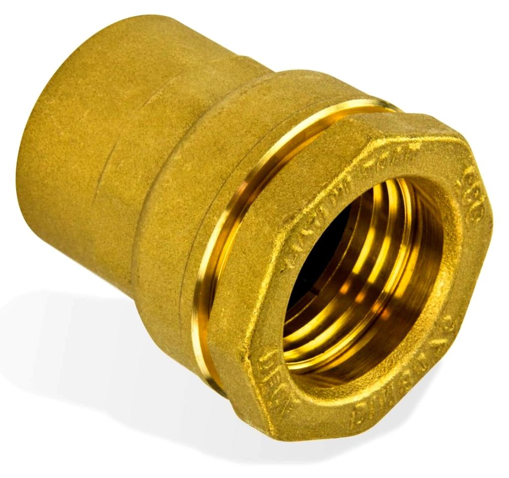 Messing PE Verschraubung 40 mm x 1 Zoll IG reduziert für PE Rohre