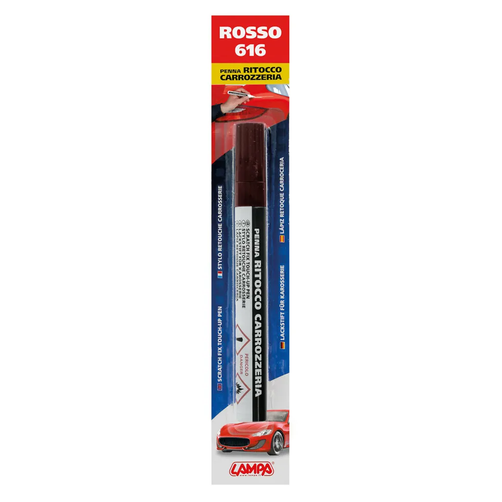 Penna Correttore Graffi Auto Rosso - Kit Ritocco Carrozzeria Rapido