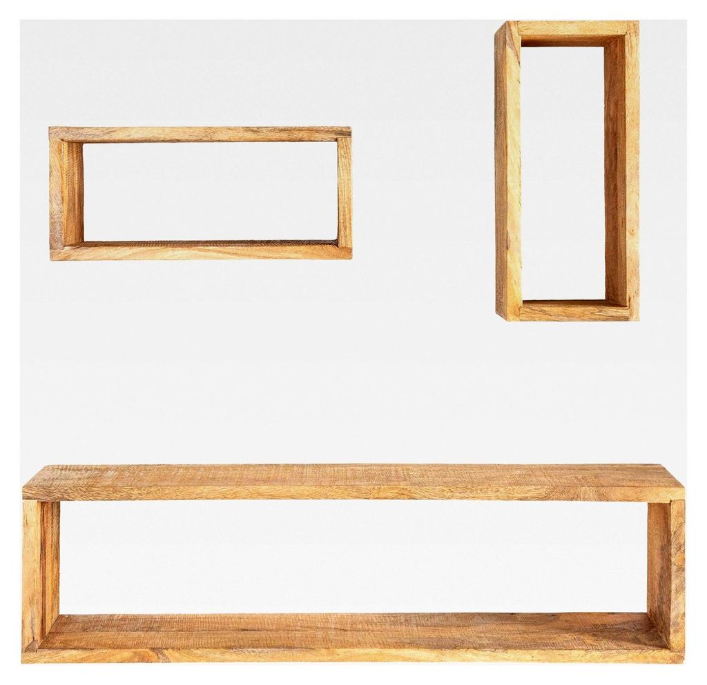 Wandregal 3er Set Hemingway 94cm aus Mangoholz