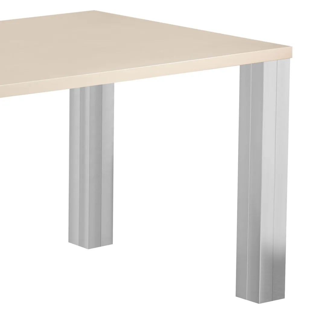 Table beige Casa Dolce DONATO avec structure chromée robuste charge 130 kg