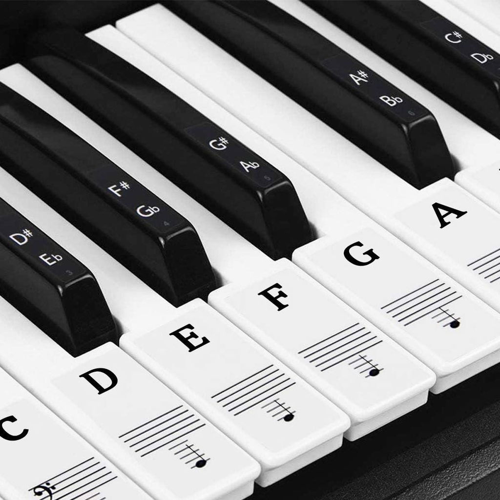 Piano Stickers - Keyboard Stickers - Eenvoudig Muzieknoten Productafbeelding 