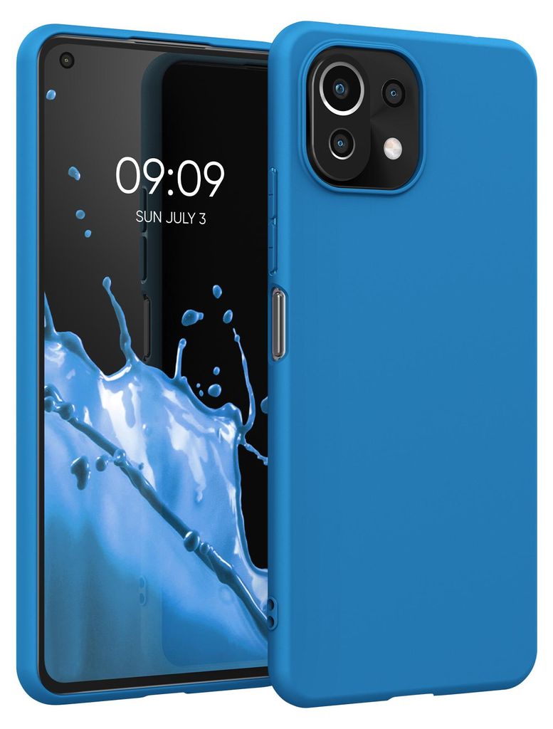 kwmobile Handyhülle für Xiaomi 11 Lite (5G) NE / Mi 11 Lite (5G) Hülle - TPU Case - Kabelloses Laden - Schutzhülle Cover in Blue Reef